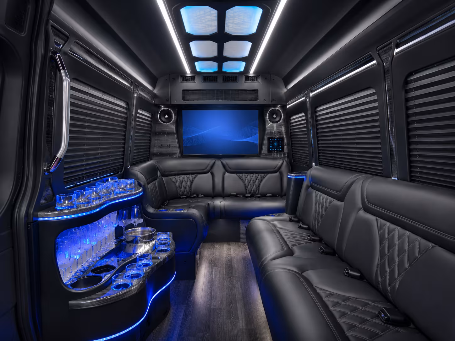hartford 30 passenger party bus inside